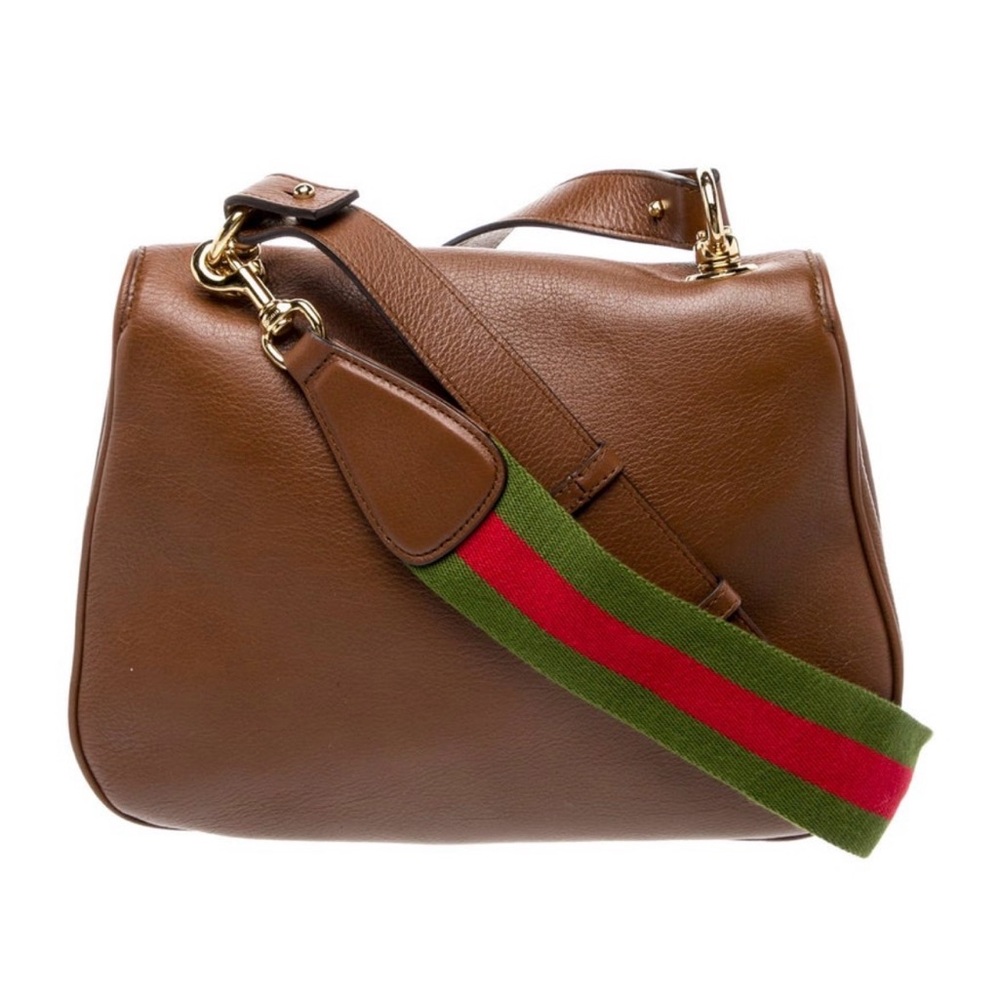 Gucci Tan Leather Shoulder Bag with Gold Logo - Picture 4 of 10